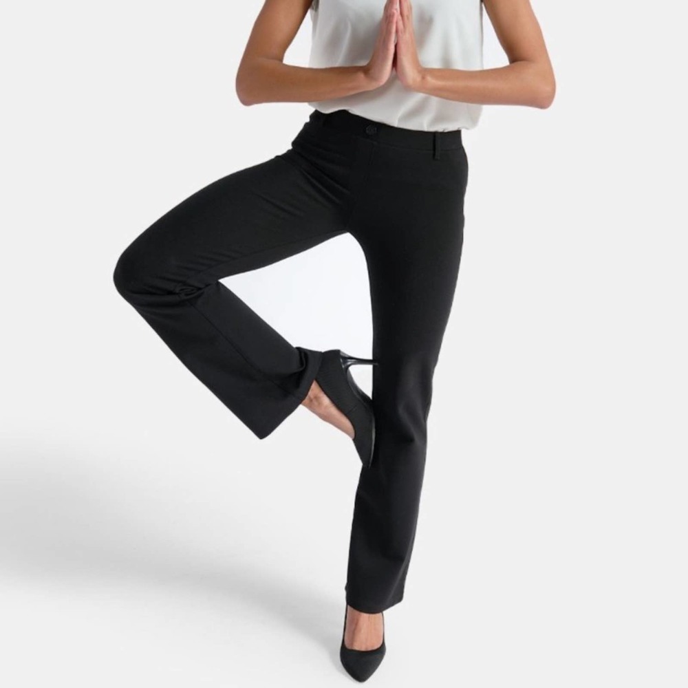 Betabrand Black Straight Leg Dress Pant Yoga Pants